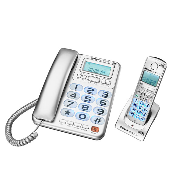 台灣三洋SANLUX 數位無線子母電話機(共三色) DCT-8918銀★80B018